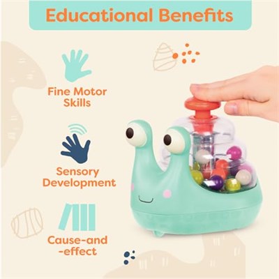 B. BX1561Z Bebek - Işıklı Top Popper - Parlayan Salyangoz Küçük Çocuklar - Gelişimsel Faydalar - Etkileşimli Oyuncak - 10 Ay + - Escar-Glooooow, Çoklu