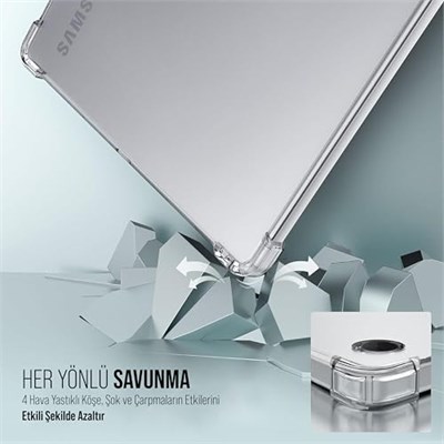 Babilden Samsung Galaxy Tab A9 Plus X210 / Galaxy Tab A11+ Tablet Kılıf Şeffaf Silikon Arka Kapak - Seçenekler: Galaxy Tab A9 Plus X210...
