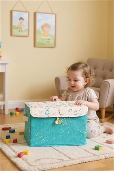 Baby Çok Amaçlı Kapaklı Kutu Düzenleyici Maxi, Mavi, 35 x 26 x 23 cm