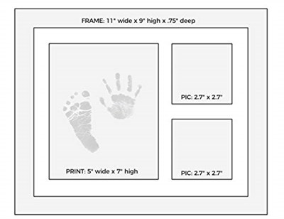 Baby Mushroom Ultimate Ink El İzi Ayak İzi Kiti ve Çerçeve - Kişiselleştirmek için Premium Şablonlu, Fotoğraf Resim Çerçevesi, Güvenli Mürekkep Pedi Damgası, Kağıt ve Hediye Kutusu. Bebek Duşu, Yenido