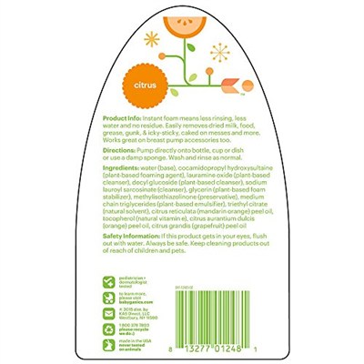 BabyGanics - Köpüklü Bulaşık ve Şişe Sabunu Bulaşık Dazzler Narenciye - 16 oz.