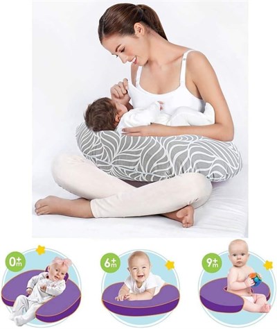 Babyjem Boze Emzirme Ve Destek Minderi 082 Yeni Mavi Yonca Gri 8681049220820