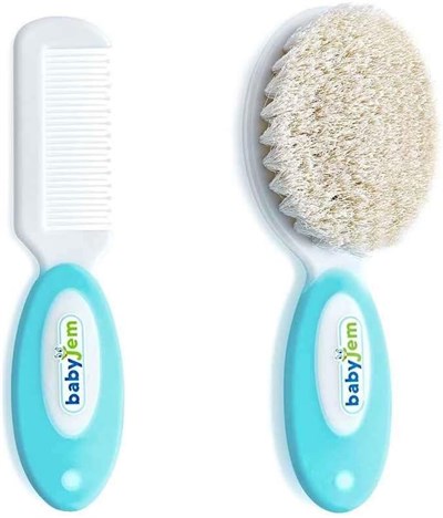 Babyjem Doğal Kıl Fırça Tarak Seti 519 Gri 5X14 Cm Çok Renkli 8681049215192