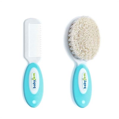 Babyjem Doğal Kıl Fırça Tarak Seti 519 Gri 5X14 Cm Çok Renkli 8681049215192
