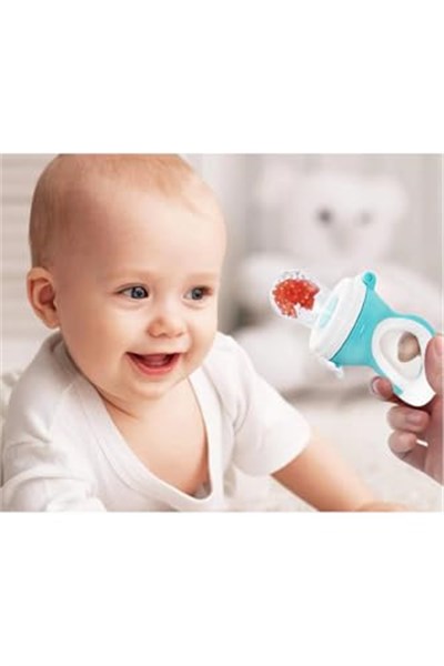 BABYJEM SİLİKON UÇLU MEYVE SEBZE EMZİĞİ MAVİ