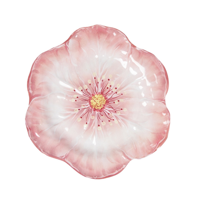 Baci Milano Botanica Çiçek Desenli Melamin Beyaz Servis Tabağı 28 cm