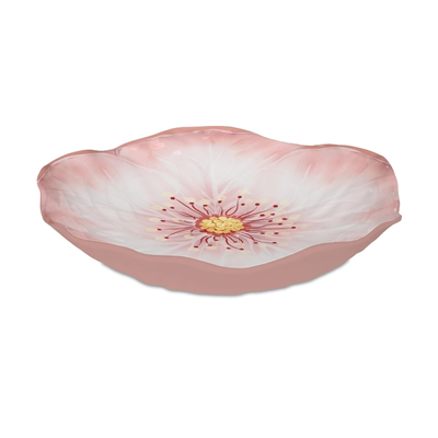 Baci Milano Botanica Çiçek Desenli Melamin Mercan Rengi Salata Kasesi 34 cm