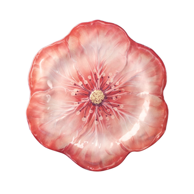 Baci Milano Botanica Çiçek Desenli Melamin Beyaz Servis Tabağı 28 cm
