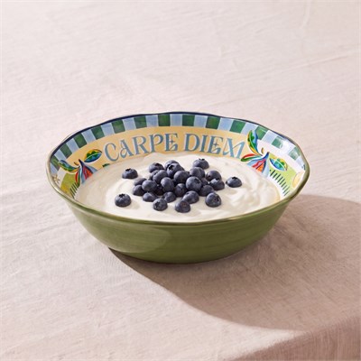 Baci Milano Dolce Far Niente Yeşil Desenli Kase Ø 18 cm, H 6,5 cm
