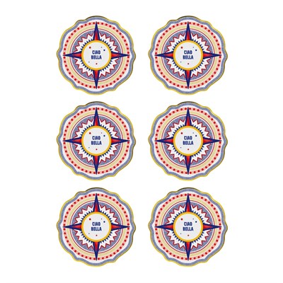 Baci Milano Dolce Vita 6lı Ciao Bella Servis Tabağı 27 cm Porselen
