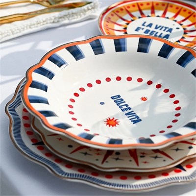Baci Milano Dolce Vita 6lı Çukur Tabak 23 cm Porselen
