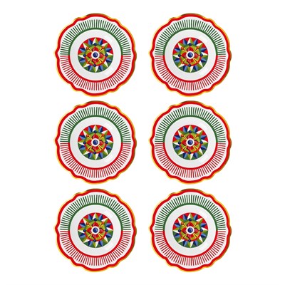 Baci Milano Dolce Vita 6lı Geometries Çukur Tabak 23 cm Porselen
