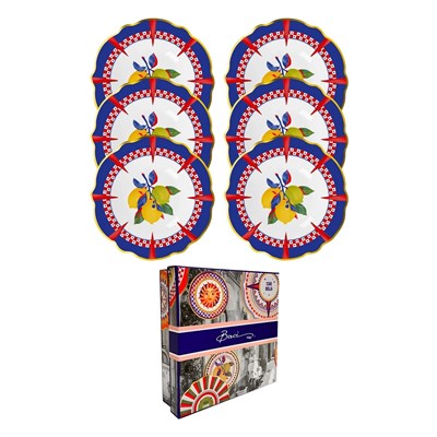 Baci Milano Dolce Vita 6lı Limon Çukur Tabak 23 cm Porselen