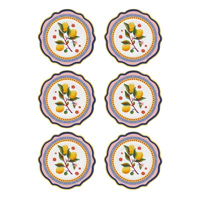 Baci Milano Dolce Vita 6lı Limon Servis Tabağı 27 cm Porselen