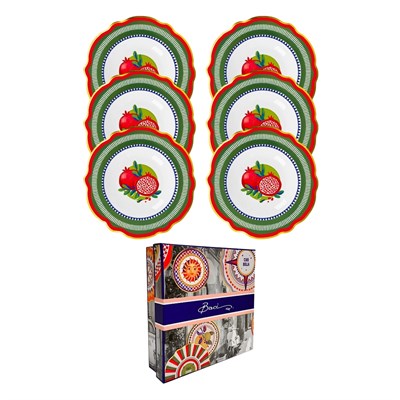 Baci Milano Dolce Vita 6lı Nar Çukur Tabak 23 cm Porselen