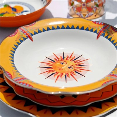 Baci Milano Dolce Vita 6lı Sun Çukur Tabak 23 cm Porselen