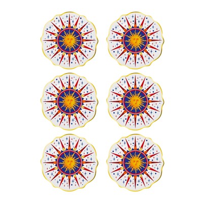 Baci Milano Dolce Vita 6lı Sun Pasta Tabağı 21 cm Porselen