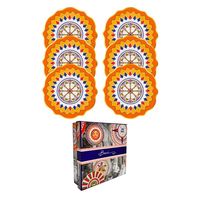 Baci Milano Dolce Vita 6lı Wheel Pasta Tabağı 21 cm Porselen