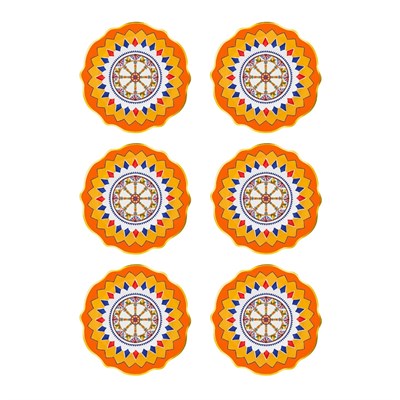 Baci Milano Dolce Vita 6lı Wheel Pasta Tabağı 21 cm Porselen