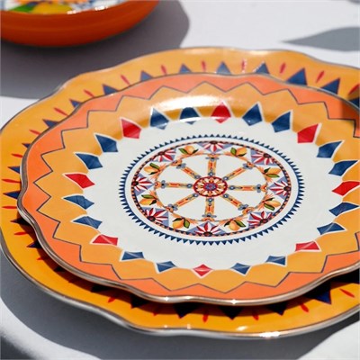 Baci Milano Dolce Vita 6lı Wheel Pasta Tabağı 21 cm Porselen