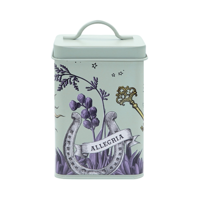 Baci Milano Dolce Vita Güneş Desenli Paslanmaz Çelik Vakumlu Köşeli Saklama Kutusu 9,5 x 9,5 cm, H 14 cm
