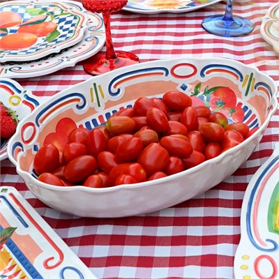 Baci Milano Dolce Vita Oval Servis Kasesi 33 cm, Melamin