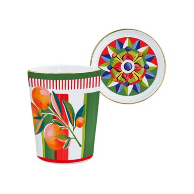 Baci Milano Dolce Vita Portakal Kapaklı Kupa 9 cm Porselen