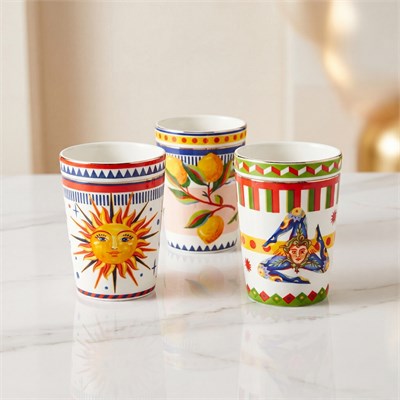 Baci Milano Dolce Vita Sun Kapaklı Kupa 9 cm Porselen