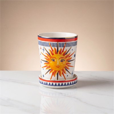 Baci Milano Dolce Vita Sun Kapaklı Kupa 9 cm Porselen