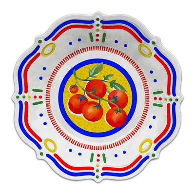 Baci Milano Dolce Vita Tomatos 6lı Çukur Tabak 23,5 cm Melamin
