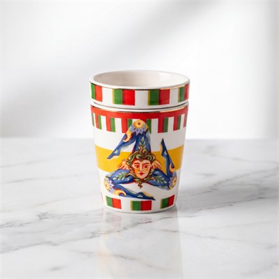 Baci Milano Dolce Vita Trinacria Kapaklı Espresso Fincanı 7 cm Porselen