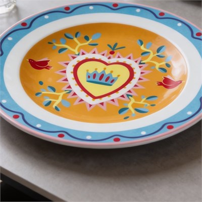 Baci Milano Mamma Mia 6lı Kalp Desenli Tabak Seti 21,5 cm