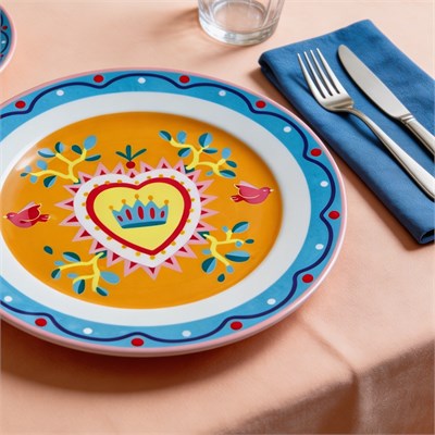 Baci Milano Mamma Mia 6lı Kalp Desenli Tabak Seti 21,5 cm