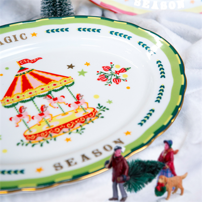 Baci Milano Mamma Mia Atlıkarınca Desenli Yemek Tabağı 28 cm