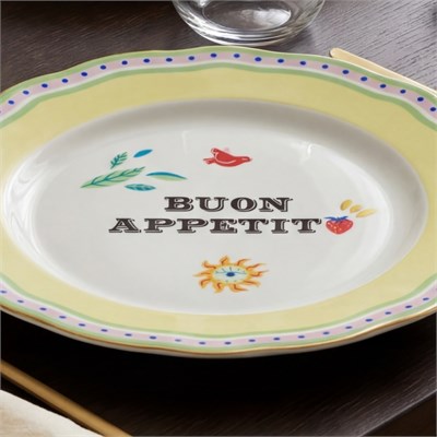Baci Milano Mamma Mia Buon Appetit Yazılı Servis Tabağı 28 cm