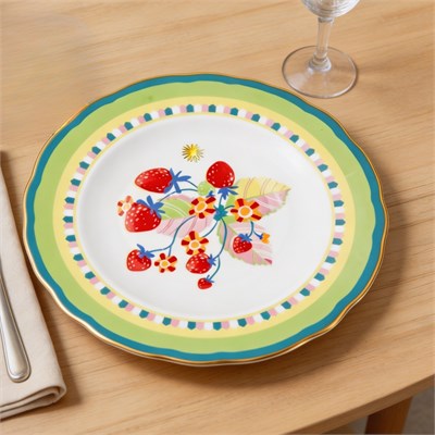 Baci Milano Mamma Mia Çilek Desenli Tabak 22 cm