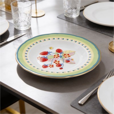 Baci Milano Mamma Mia Çilek Desenli Tabak 22 cm