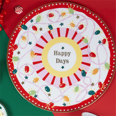 Baci Milano Mamma Mia Happy Days Yazılı Servis Tabağı 32 cm