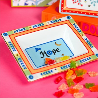 Baci Milano Mamma Mia Hope Yazılı Dikdörtgen Tabak 19,5 cm x 15,5 cm