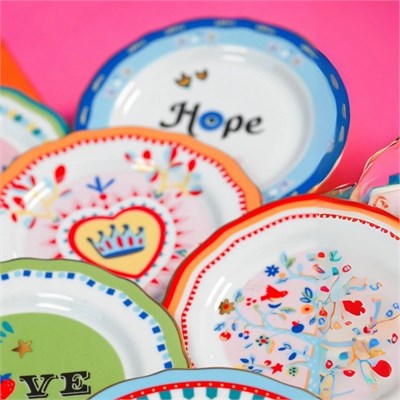 Baci Milano Mamma Mia Hope Yazılı Pasta Tabağı 16 cm