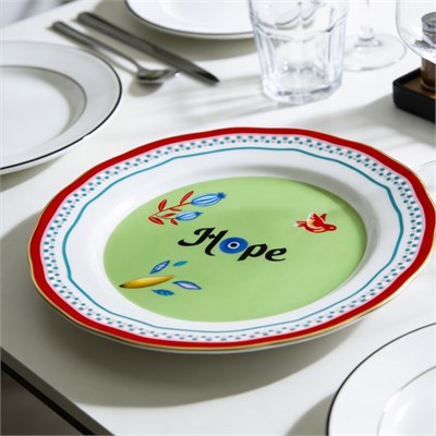 Baci Milano Mamma Mia Hope Yazılı Tabak 22 cm