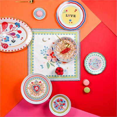 Baci Milano Mamma Mia Kuş Desenli Pasta Tabağı 16 cm