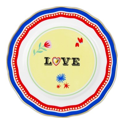 Baci Milano Mamma Mia Love Yazılı Tabak 22 cm