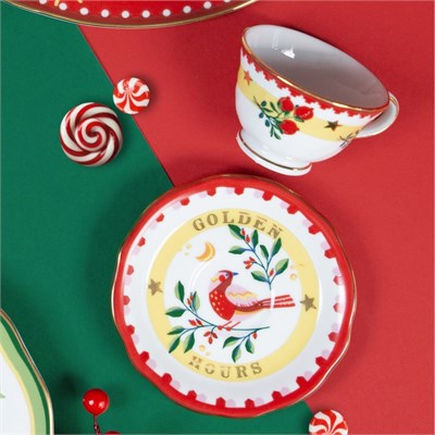 Baci Milano Mamma Mia Yaprak Desenli 2li Çay Fincan Seti