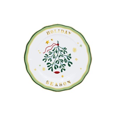 Baci Milano Mamma Mia Zeytin Dalı Desenli Tatlı Tabağı 22 cm