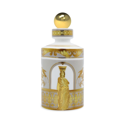 Baci Milano Minerva Midi Altın Kapaklı Fuşya Porselen Şişe ve Difüzör Ø 7 cm, H 15,5 cm