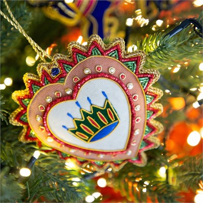 Baci Milano Natale Nakışlı Kalp Süs 2