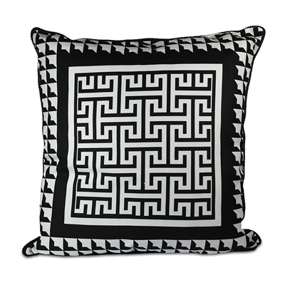 Baci Milano Optical Kadife Yastık 60 cm x 60 cm Gri