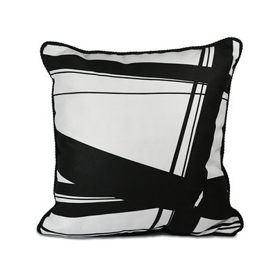 Baci Milano Optical Kadife Yastık 60 cm x 60 cm Gri