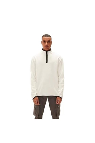 Backup Half-Zip Off-White Beyaz Yarım Fermuarlı Erkek Sweatshirt